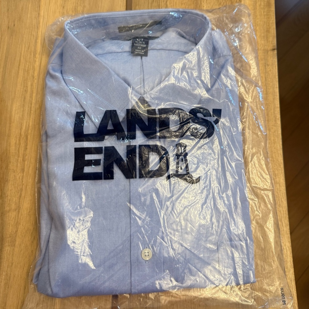 Lands' End Men's Light Blue Casual Shirt